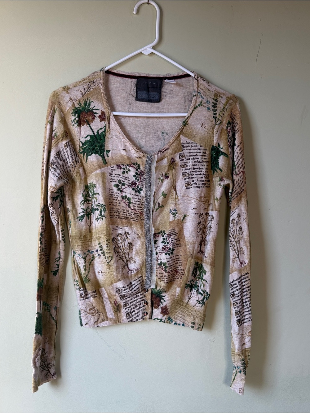 Anthropology Guinevere Script Print Cardigan